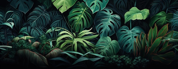 plantas tropicales sobre un fondo