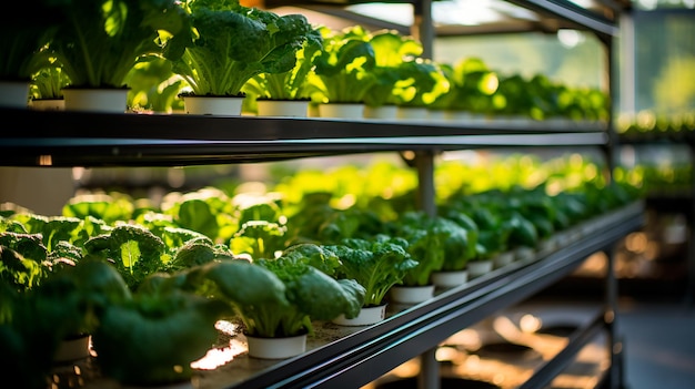 Plantas verdes e plantas de irrigação