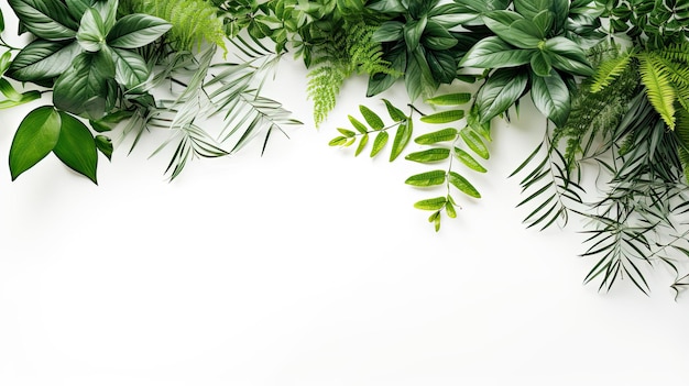 Foto plantas verdes sobre un fondo blanco