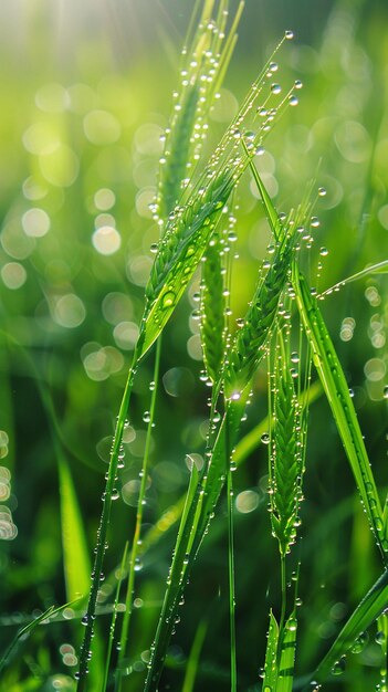 Foto plante sementes de pilaf em um campo verde no início da primavera