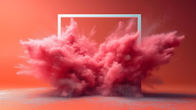plantilla abstracta en la explosión de polvo polvo Holi telón de fondo tradicional indio vacaciones coloridas explosión del polvo pintura salpicaduras generativa AI