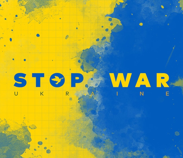 Plantilla de banner de apoyo de Stop War Ucrania