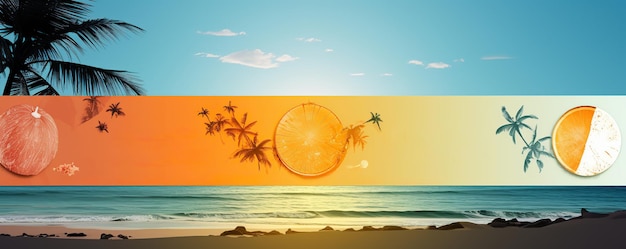 Plantilla de banner de diseño de verano Imagen generada por AI