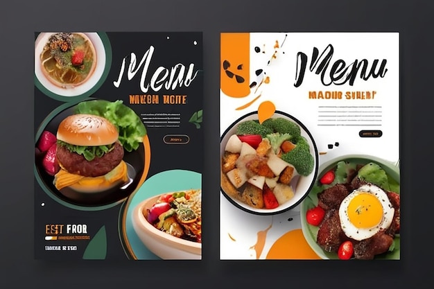 Plantilla de banner de menú de comida plantilla de publicación en redes sociales plantilla de restaurante de comida saludable y especial