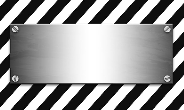 Foto plantilla de banner de metal en blanco banner de acero inoxidable