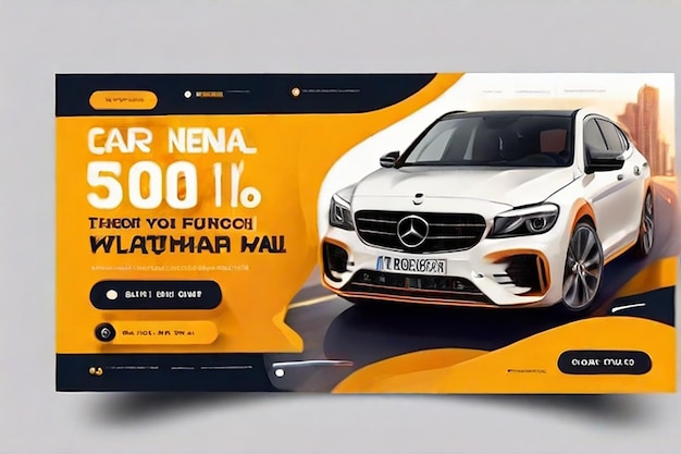 Foto plantilla de banner de promoción de alquiler de automóviles en las redes sociales