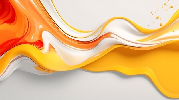 Plantilla de banner con trazo de pincel abstracto naranja 3D IA generativa