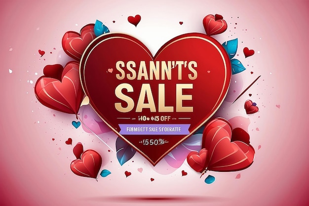 Foto esta plantilla de banner vectorial de venta de valentines es un diseño ideal para promover descuentos en las tiendas con ocasión del día de san valentín