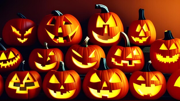 Plantilla de calabazas de Halloween