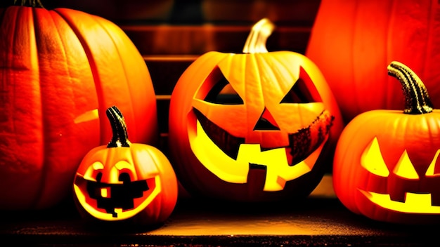 Plantilla de calabazas de Halloween