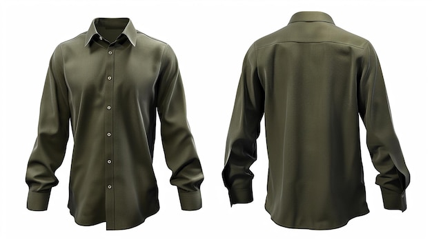 plantilla de camisa de manga larga casual en traje de color ceniza