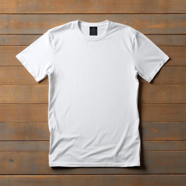 Plantilla de camiseta blanca en blanco para hombre de dos lados con forma natural en maniquí invisible para su d