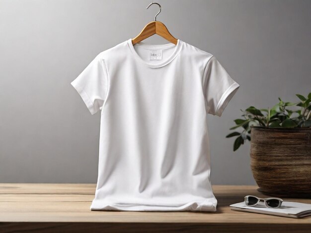 plantilla de camiseta en blanco mock up fondo blanco