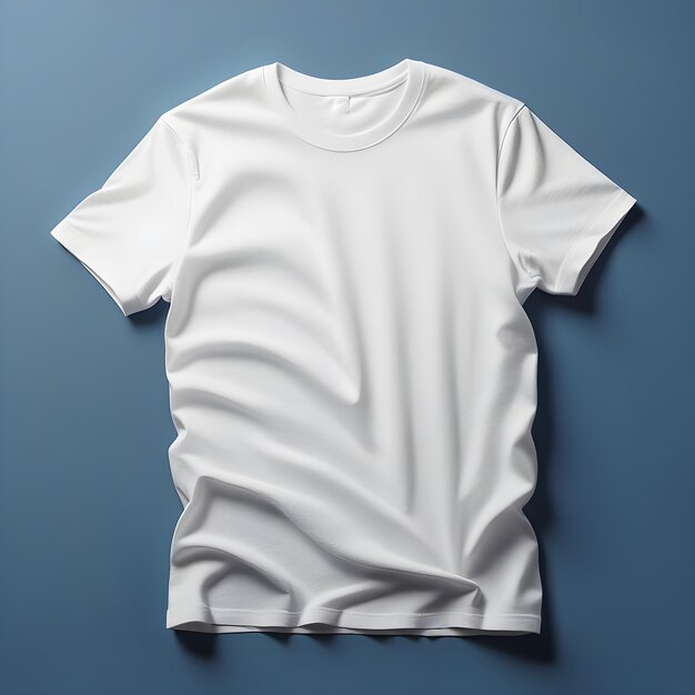 plantilla de camiseta para diseño gráfico Camiseta blanca sobre fondo azul Ropa sencilla