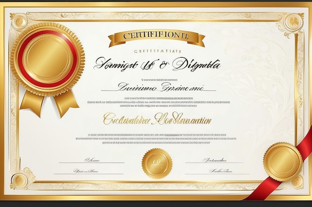 plantilla de certificado de diploma de oro Utilizar para imprimir el certificado de graduación del diploma