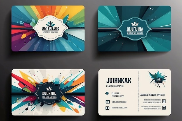 Foto plantilla de conjunto de tarjetas de visita creativas abstractas vectoriales