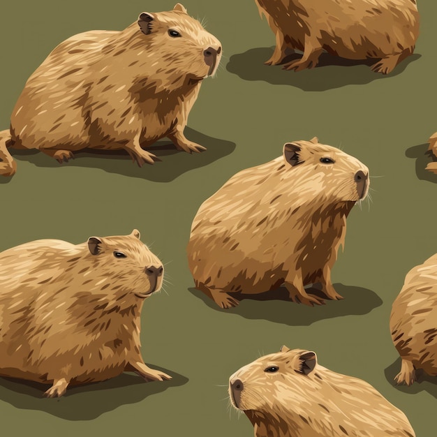 Plantilla sin costura Capybara