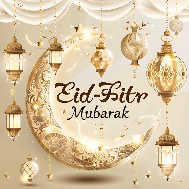 Una plantilla digital muy bien diseñada para las celebraciones de Eid al-Fitr