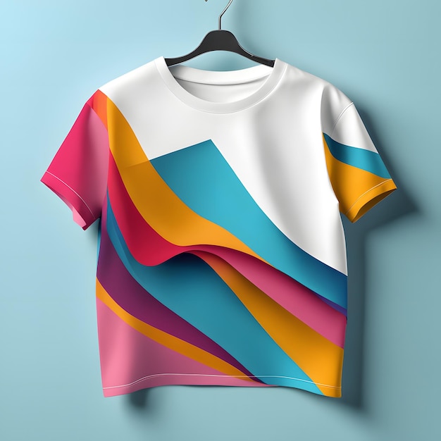 Foto plantilla de diseño de camiseta en percha