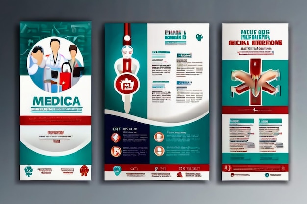 Foto plantilla de diseño de folleto de atención médica de farmacia