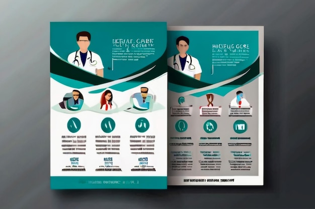 Foto plantilla de diseño de folleto de atención médica de farmacia