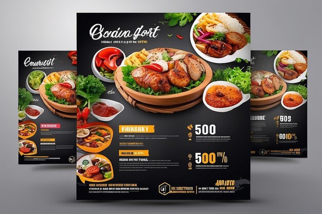 Foto plantilla de diseño de folletos de alimentos para su negocio de restaurantes