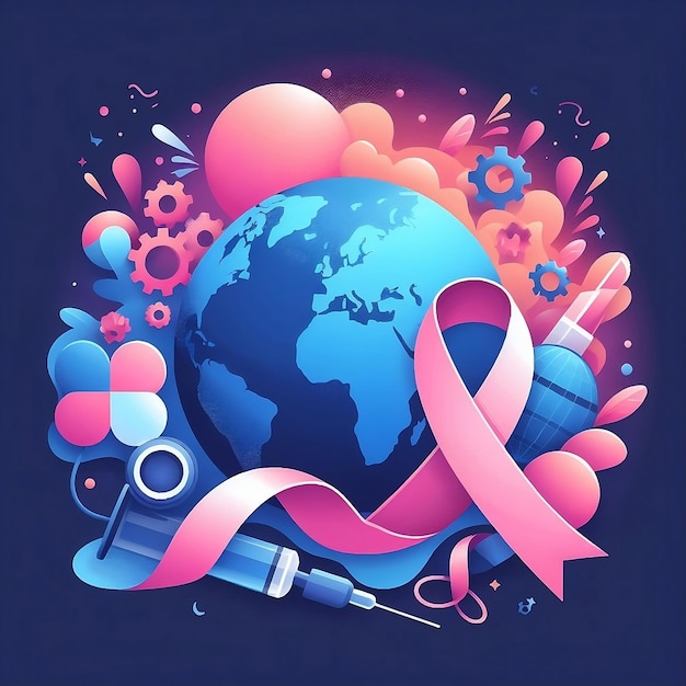 plantilla de diseño de fondo del Día Mundial del Cáncer para publicaciones en redes sociales, anuncios, folletos, pancartas y portadas