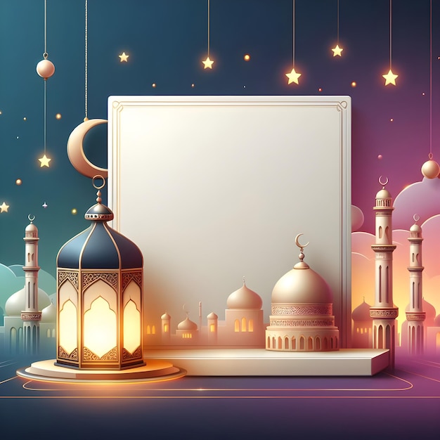 plantilla de diseño de fondo Eid Mubarak Ramadán ai generador