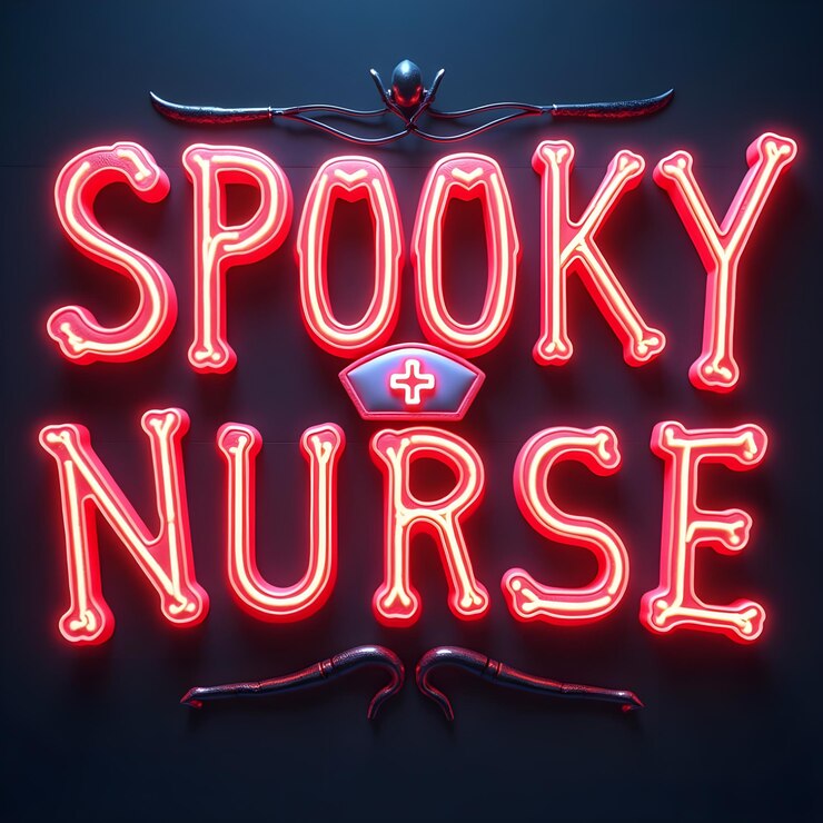plantilla de diseño de halloween de la enfermera espeluznante