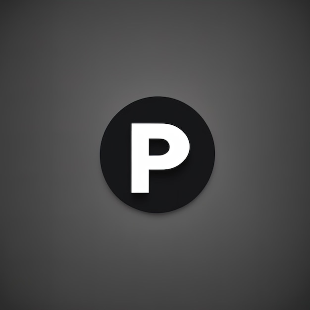 Plantilla de diseño de logotipo letra p icono de vector de color blanco y negro icono de círculo moderno vector eps 1 0 i