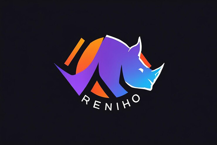 Foto plantilla de diseño de logotipo de rinoceronte abstracto