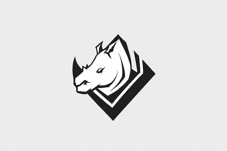 Foto plantilla de diseño de logotipo de rinoceronte abstracto