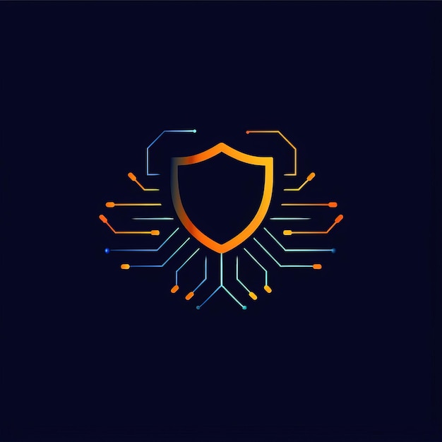 Foto plantilla de diseño de logotipo de seguridad cibernética icono de escudo ilustración vectorial