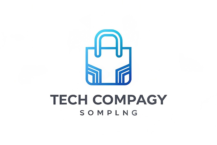 Foto plantilla de diseño del logotipo de la tecnología de bolsas