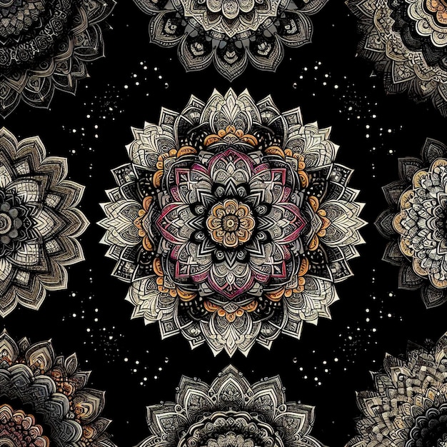 plantilla de diseño de mandala en capas