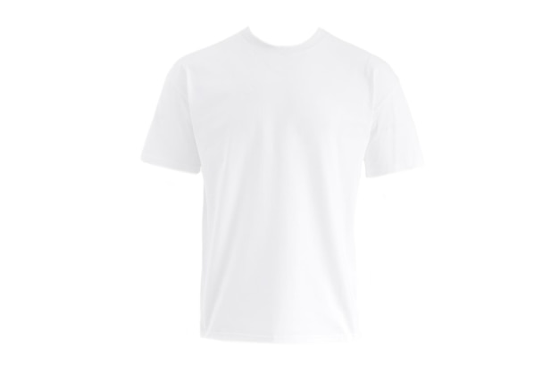 Plantilla de diseño de maqueta de camisetas de hombre blanco maqueta