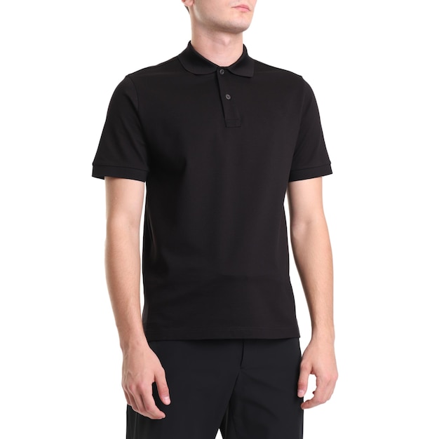 Plantilla de diseño de maqueta de camisetas de hombre Polo Blackmockup