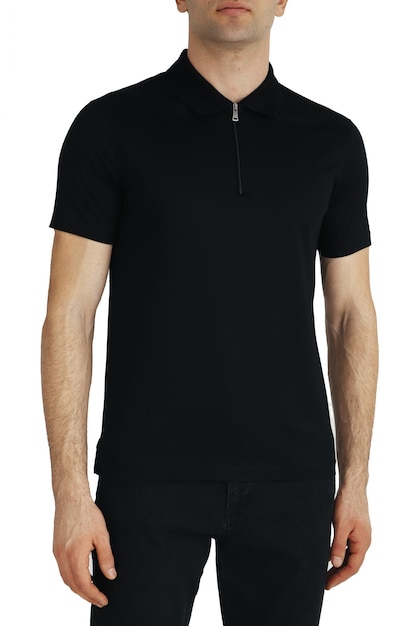 Plantilla de diseño de maqueta de camisetas negras para hombresespacio de copia de maqueta