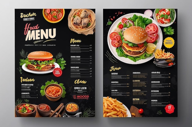 plantilla de diseño de menús de restaurantes