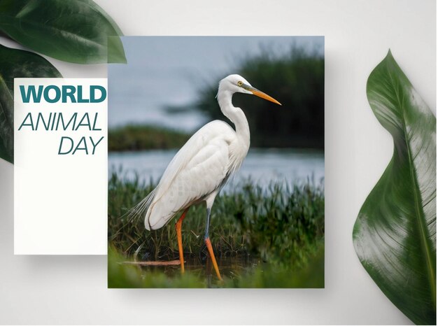 La plantilla de diseño de publicaciones de Instagram de Egret por defecto es World Wildlife