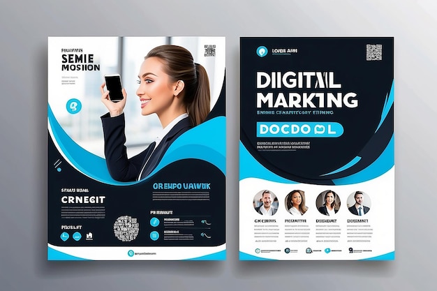 Foto plantilla de diseño de publicaciones en redes sociales corporativas para el perfil de negocio de marketing digital de vector premium