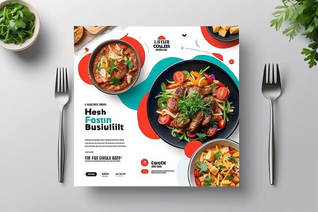 Foto plantilla de diseño de publicaciones de redes sociales de restaurantes