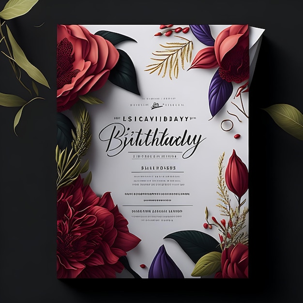 plantilla de diseño realista de invitación de cumpleaños