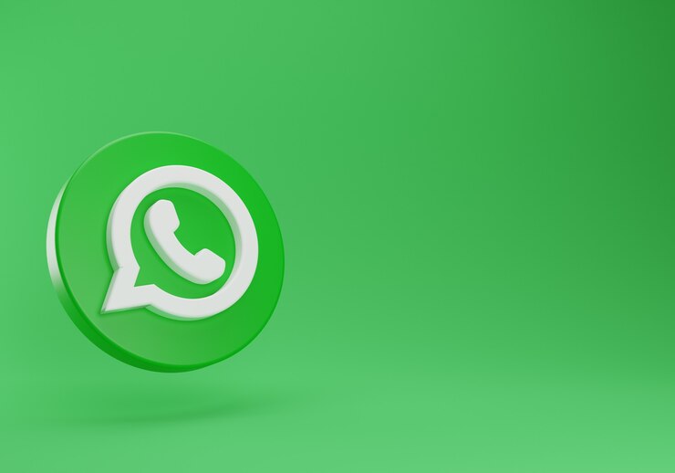 Plantilla de diseño simple minimalista del logotipo flotante de whatsapp 3d