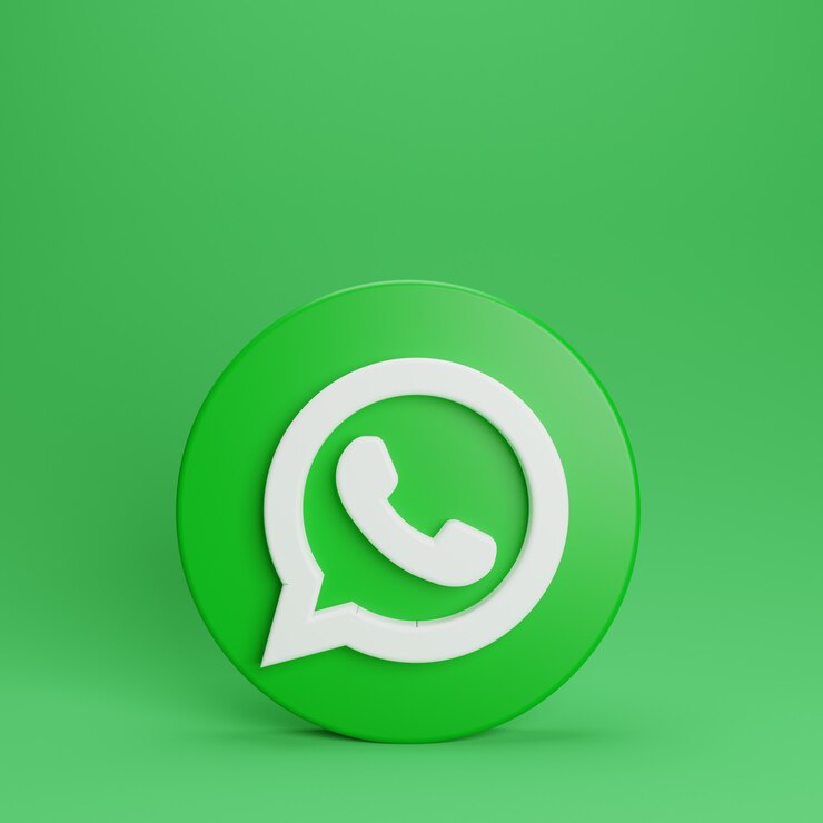Plantilla de diseño simple minimalista del logotipo del soporte de whatsapp 3d