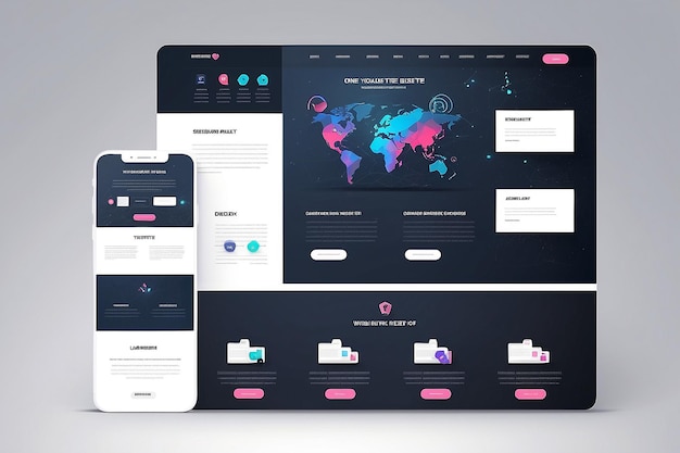 Una plantilla de diseño de sitio web de una página Todo en un conjunto para el diseño de sitios web que incluye una página
