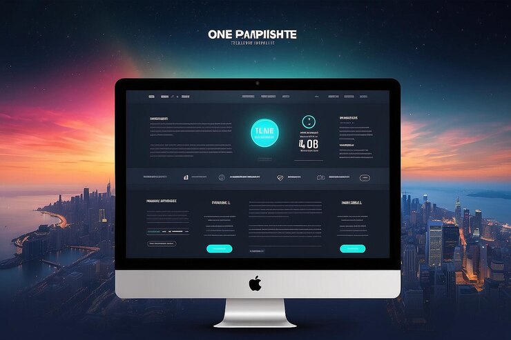 Foto una plantilla de diseño de sitio web de una página todo en un conjunto para el diseño de sitios web que incluye una página