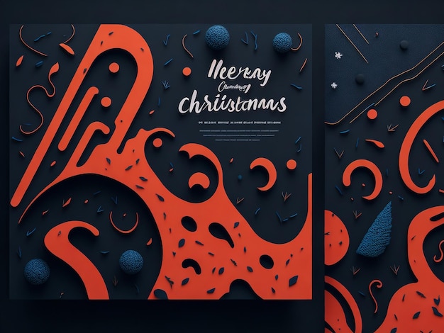 Plantilla de diseño de tarjeta de felicitación navideña