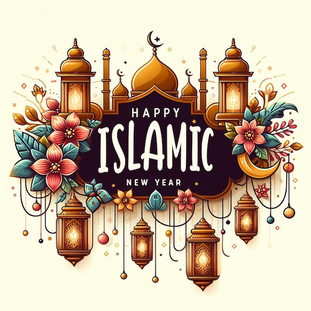 plantilla de diseño de tarjetas de año nuevo islámico