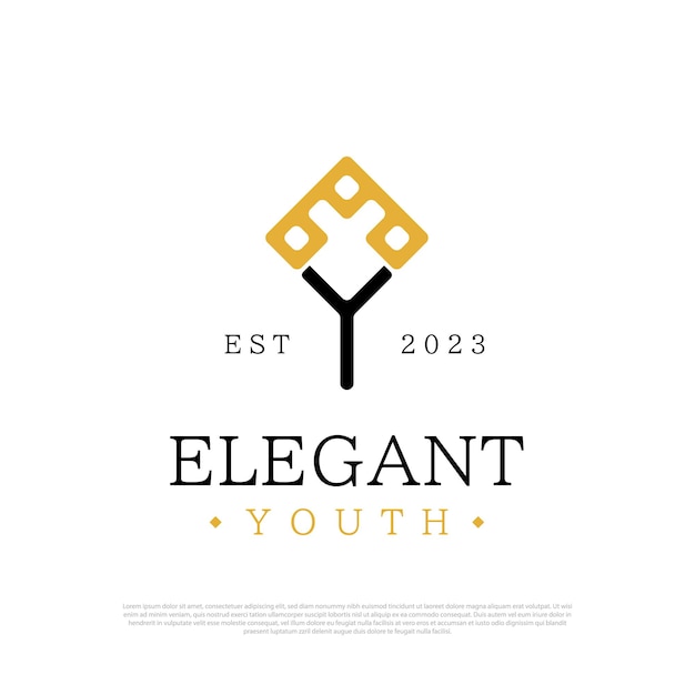 Plantilla de diseño vectorial de la elegante letra E Y FY del logotipo